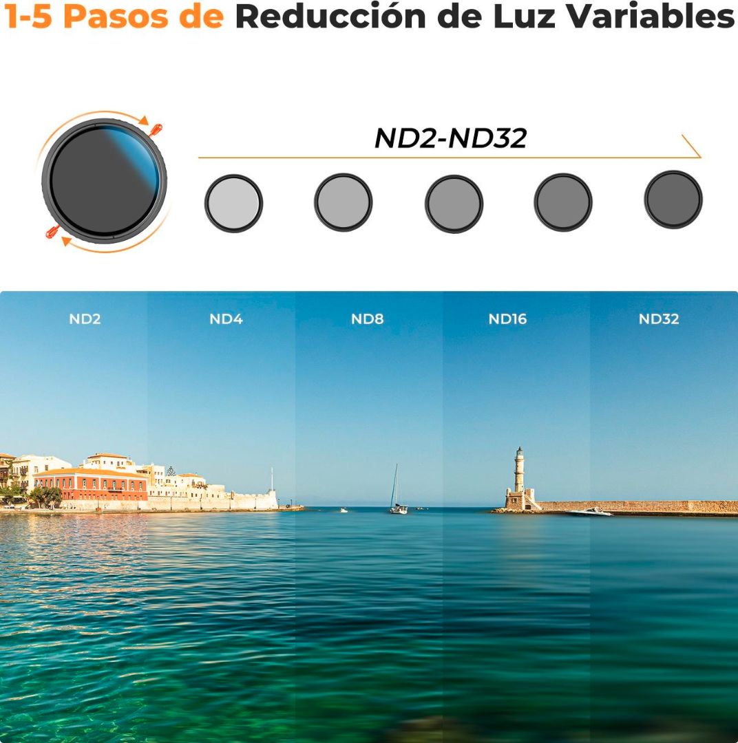K&F Concept 82mm 2 in 1 ND2-ND32 Variable Neutral Density VND + CPL Filter KF01.2603 - 3